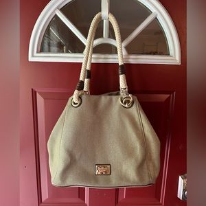 Michael Kors Large Metallic Gold Canvas Tote